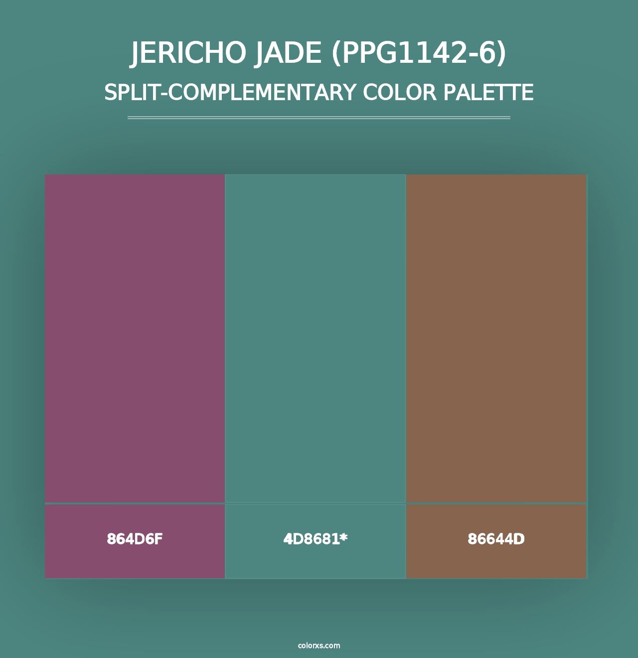 Jericho Jade (PPG1142-6) - Split-Complementary Color Palette