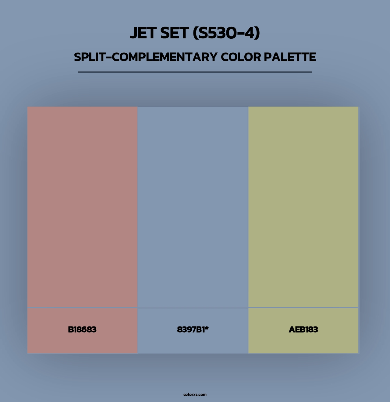 Jet Set (S530-4) - Split-Complementary Color Palette