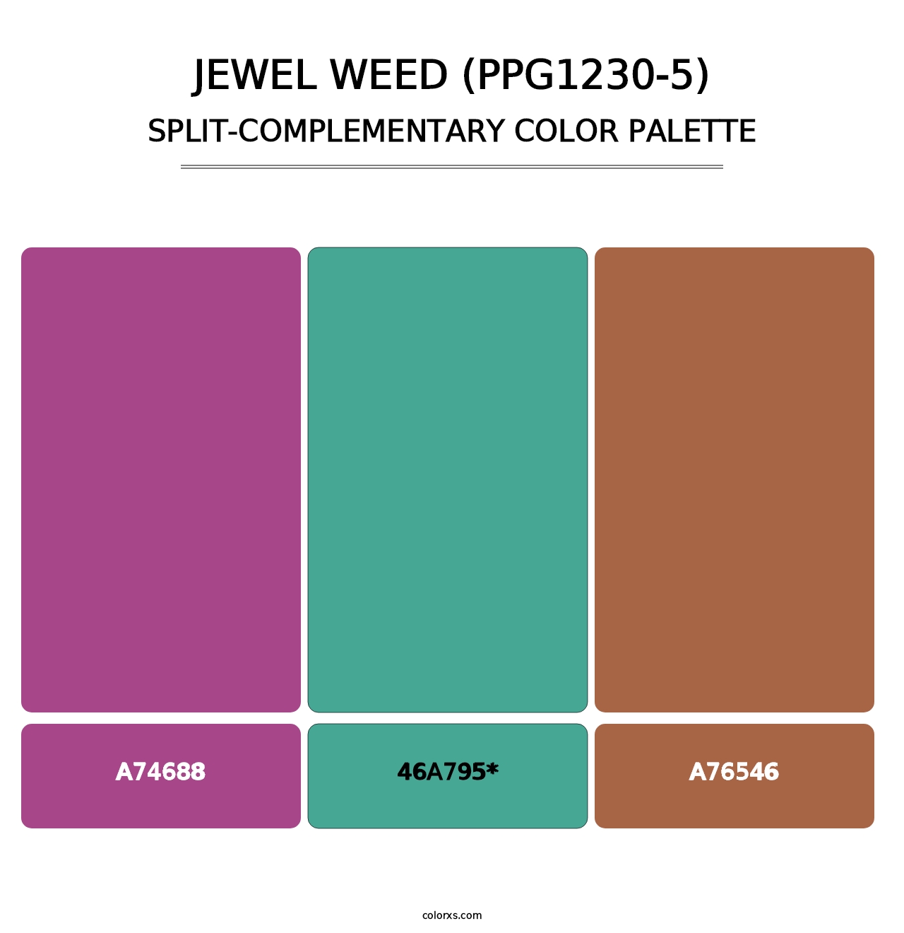 Jewel Weed (PPG1230-5) - Split-Complementary Color Palette