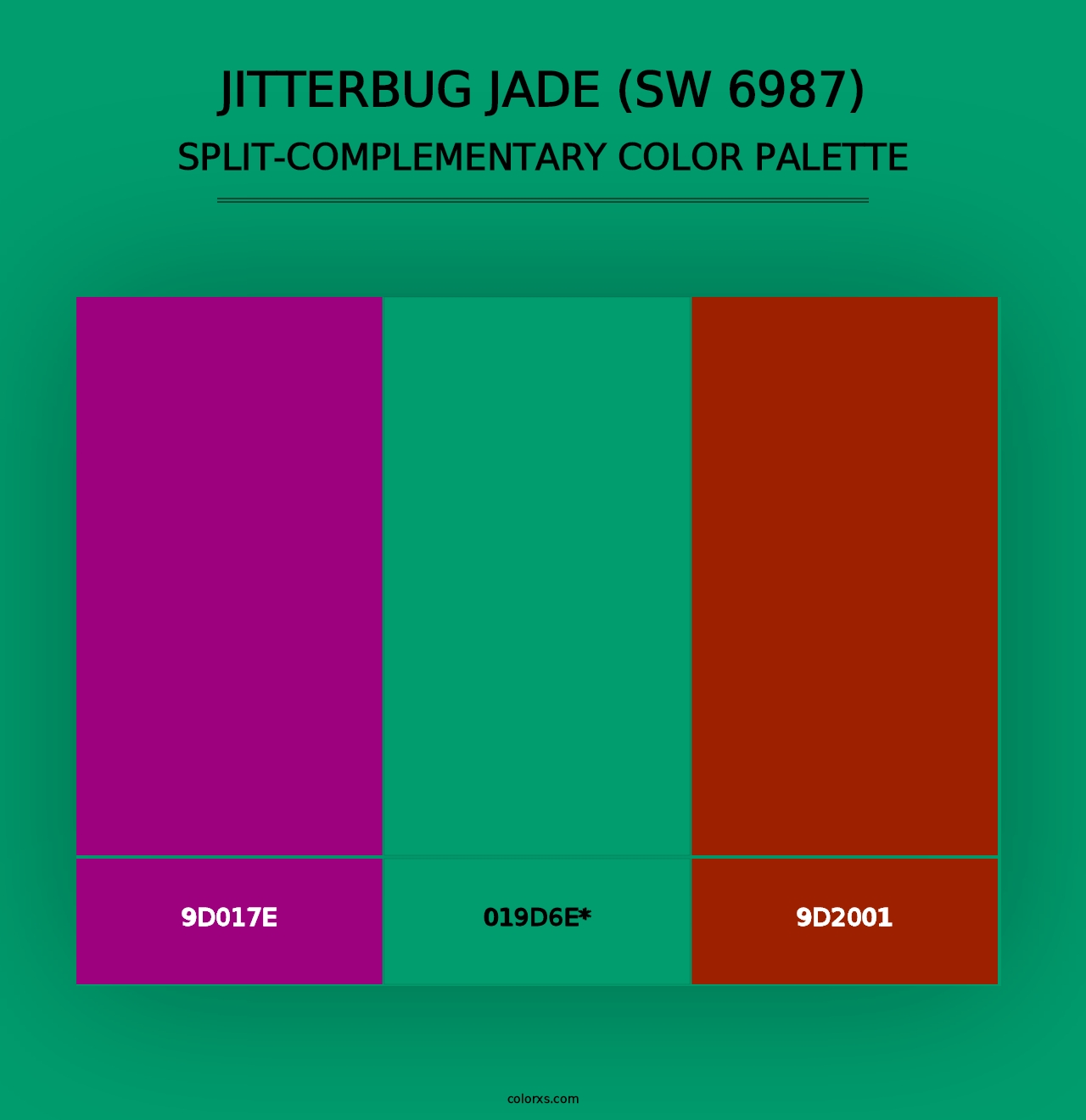 Jitterbug Jade (SW 6987) - Split-Complementary Color Palette