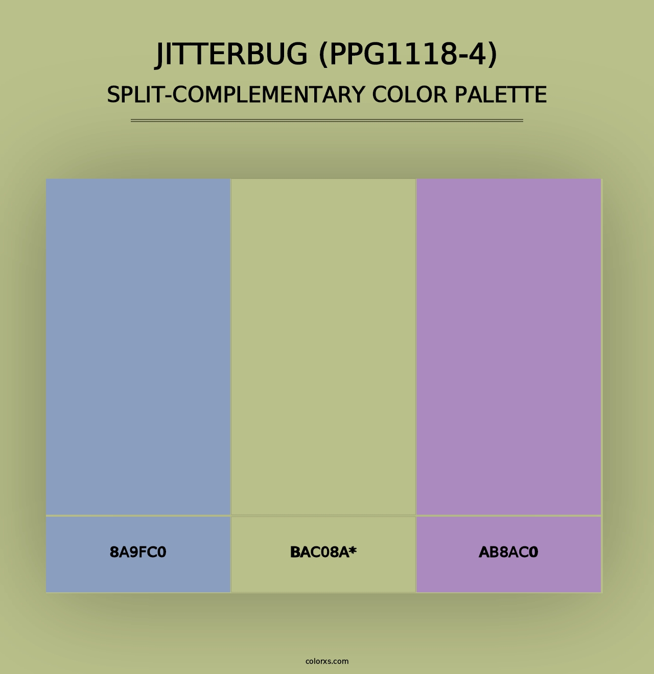 Jitterbug (PPG1118-4) - Split-Complementary Color Palette