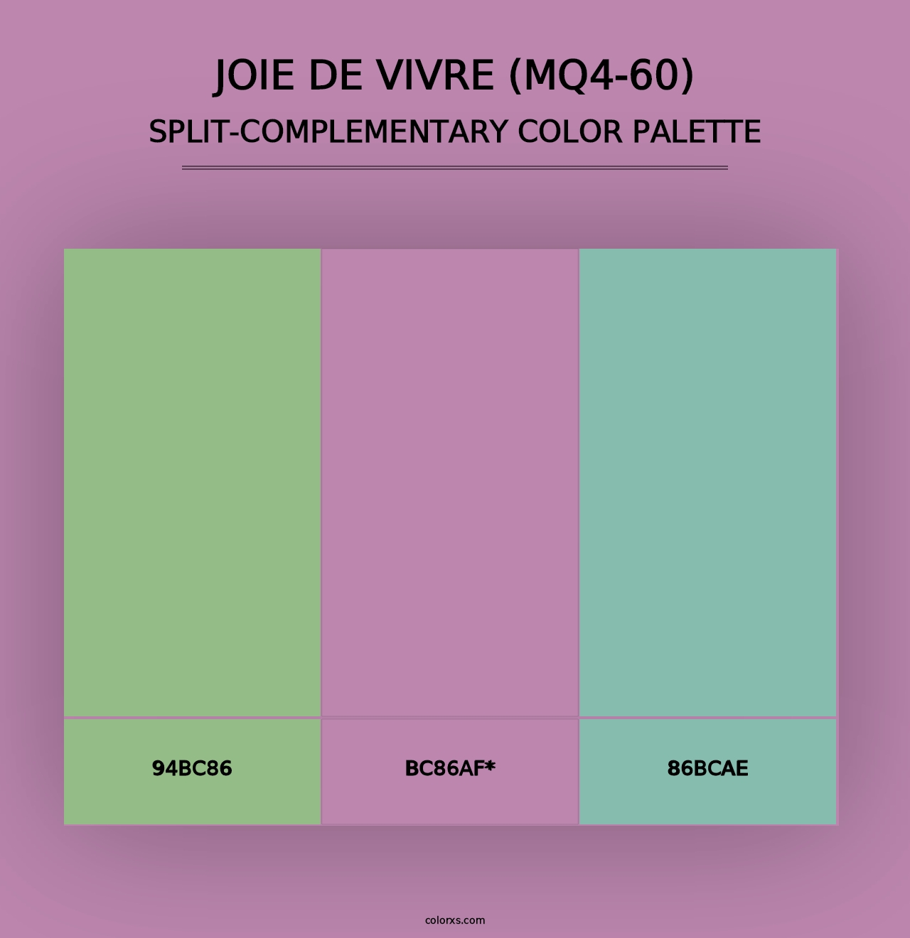 Joie De Vivre (MQ4-60) - Split-Complementary Color Palette