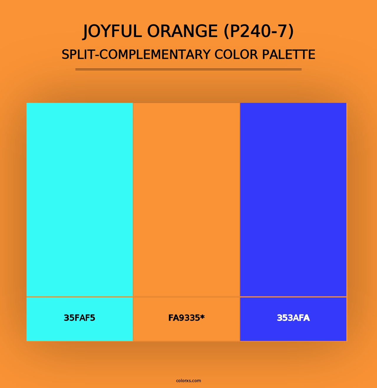 Joyful Orange (P240-7) - Split-Complementary Color Palette