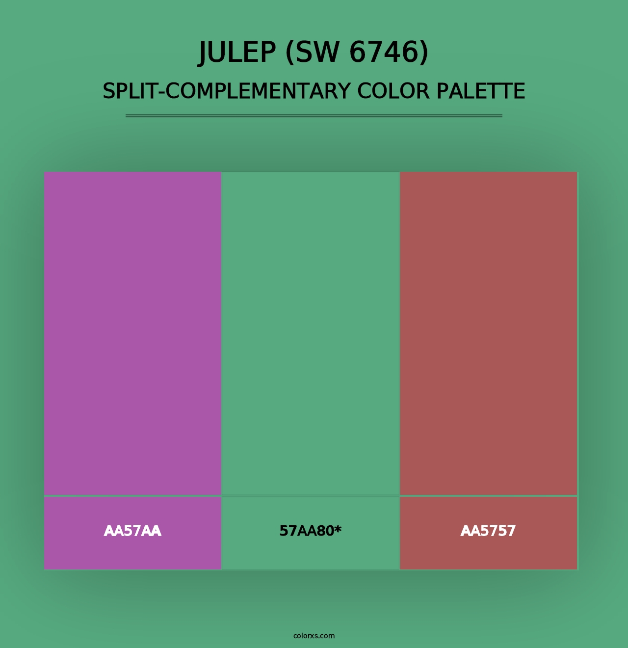 Julep (SW 6746) - Split-Complementary Color Palette