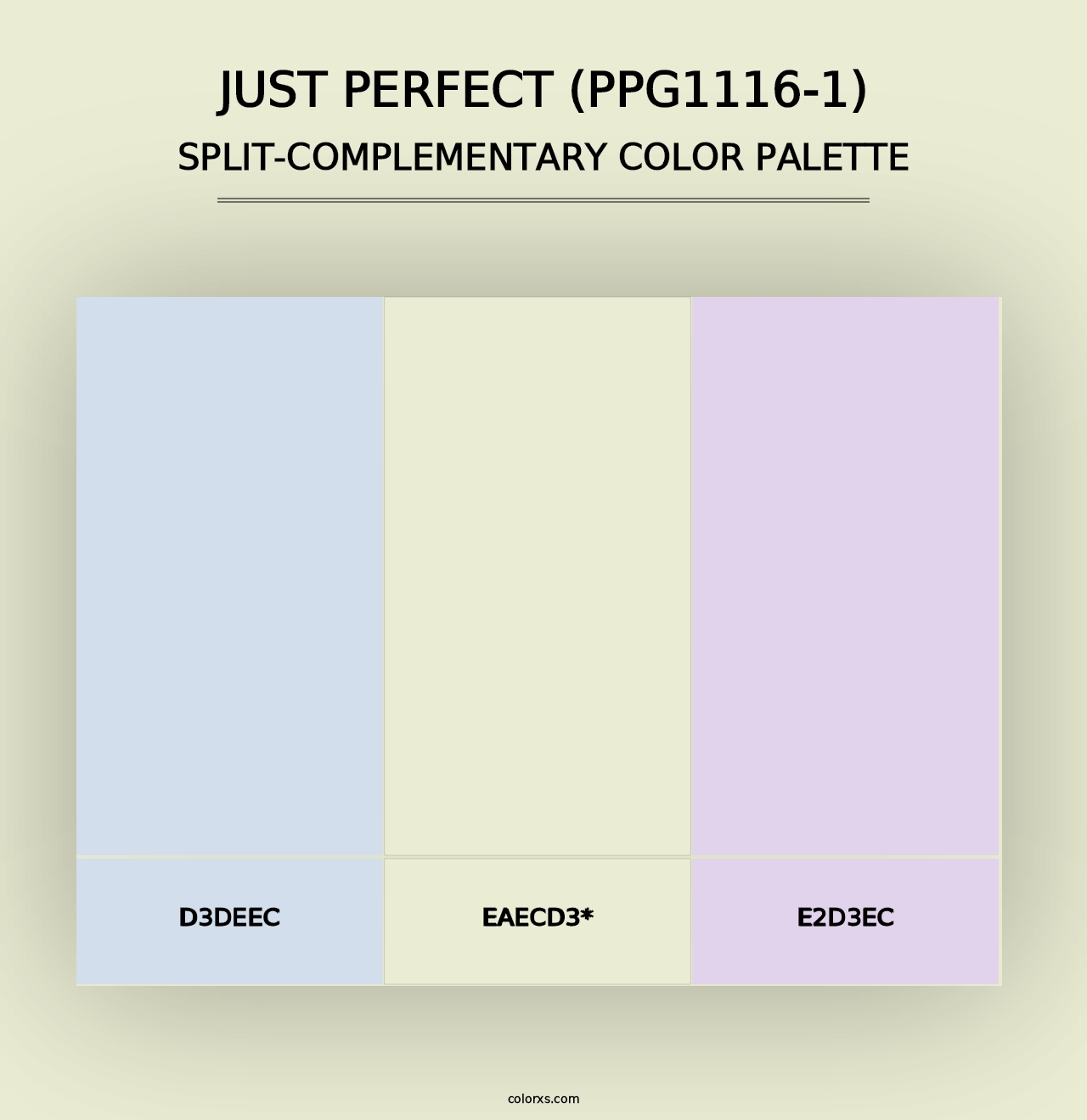 Just Perfect (PPG1116-1) - Split-Complementary Color Palette