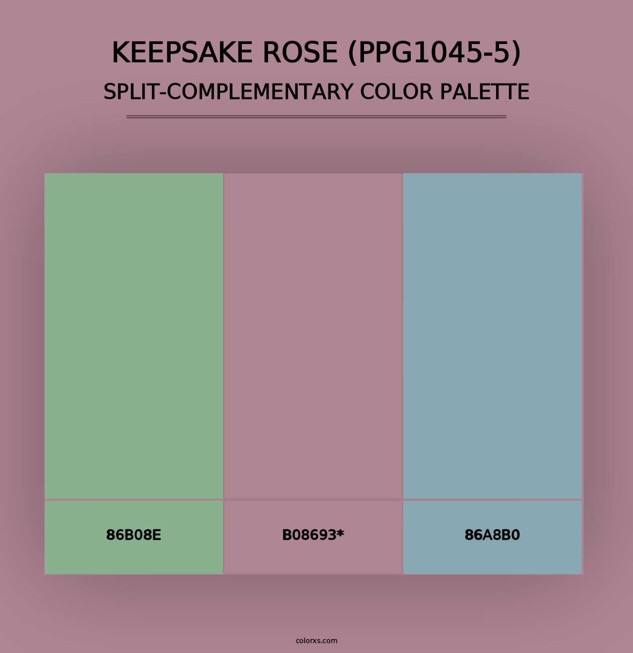 Keepsake Rose (PPG1045-5) - Split-Complementary Color Palette