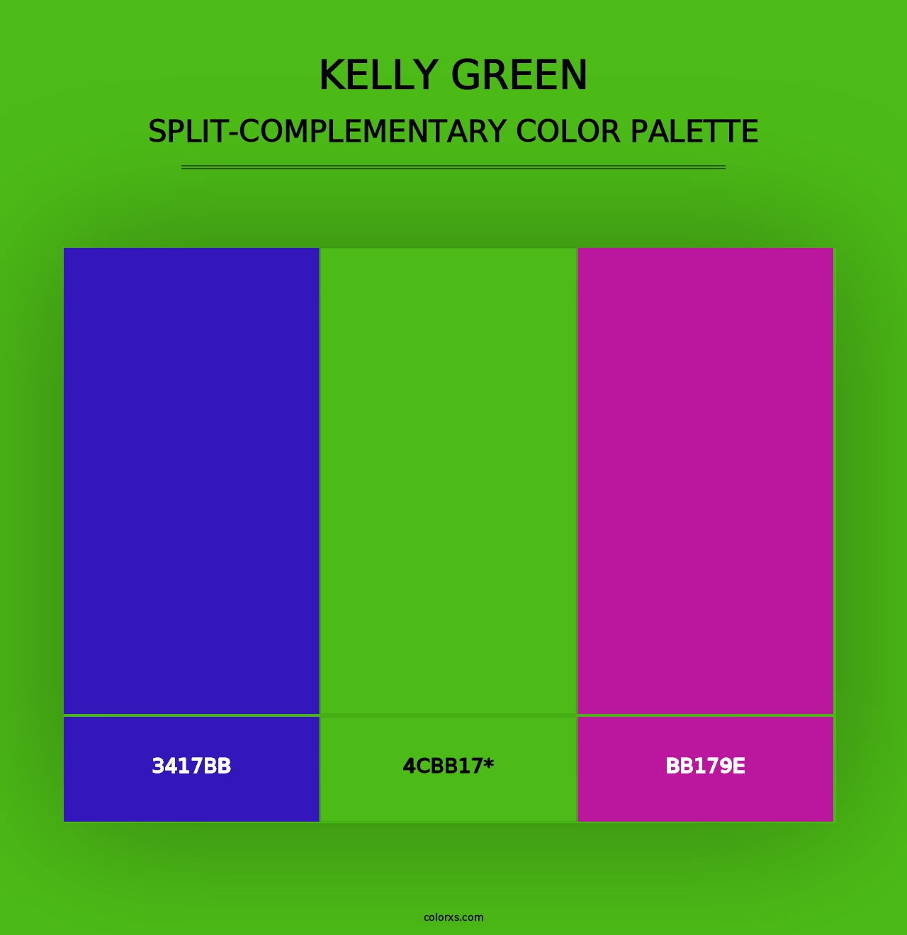 Kelly Green - Split-Complementary Color Palette