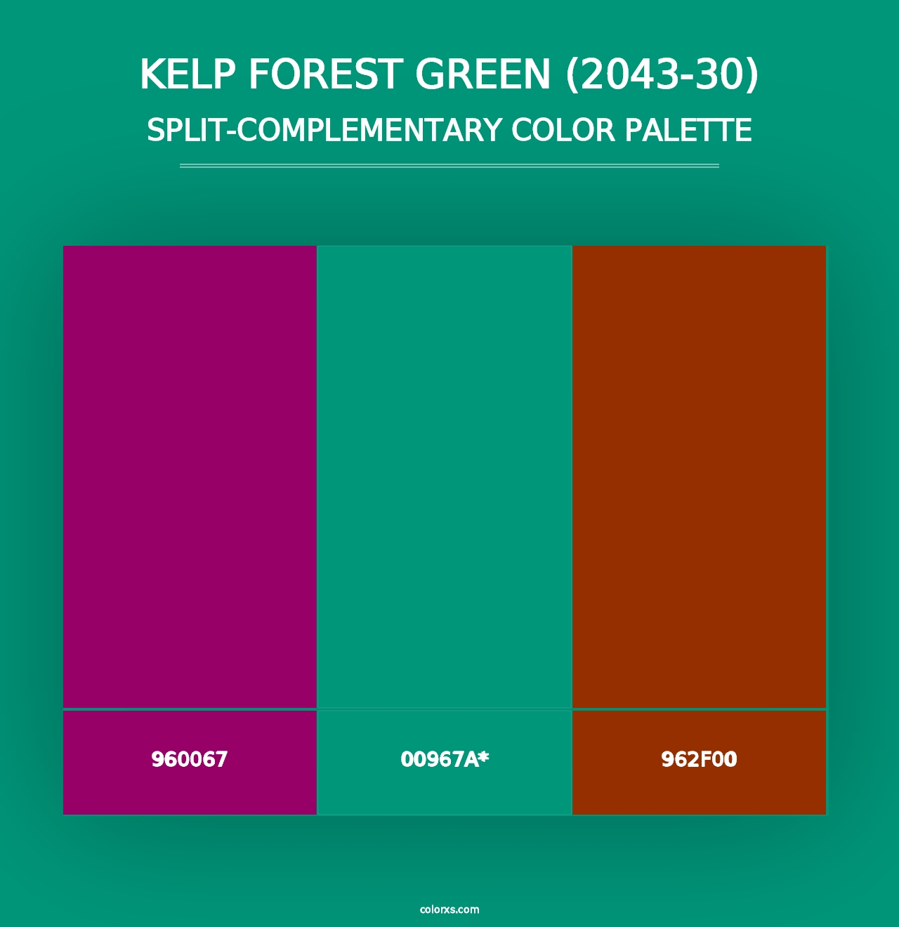 Kelp Forest Green (2043-30) - Split-Complementary Color Palette