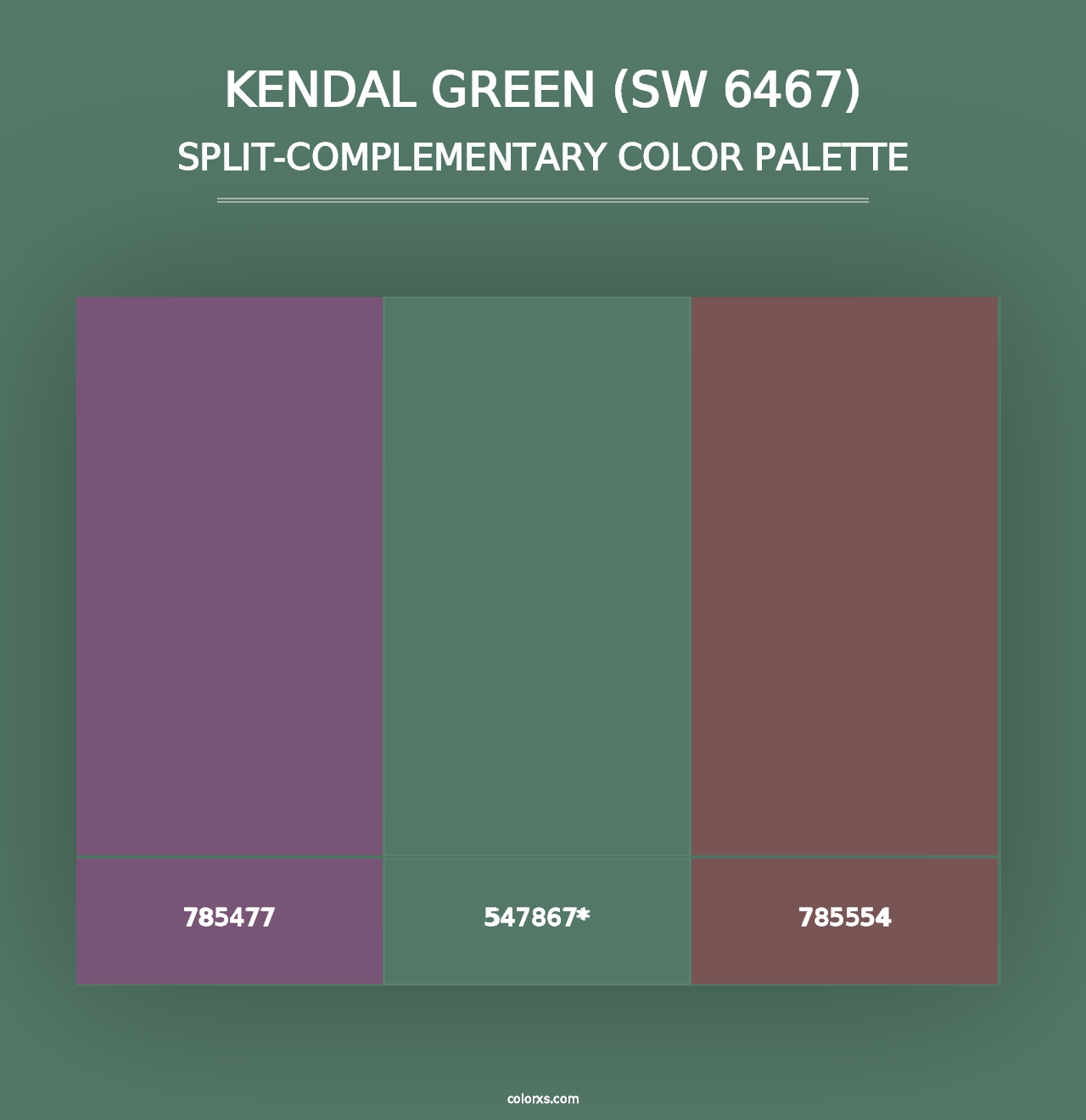 Kendal Green (SW 6467) - Split-Complementary Color Palette