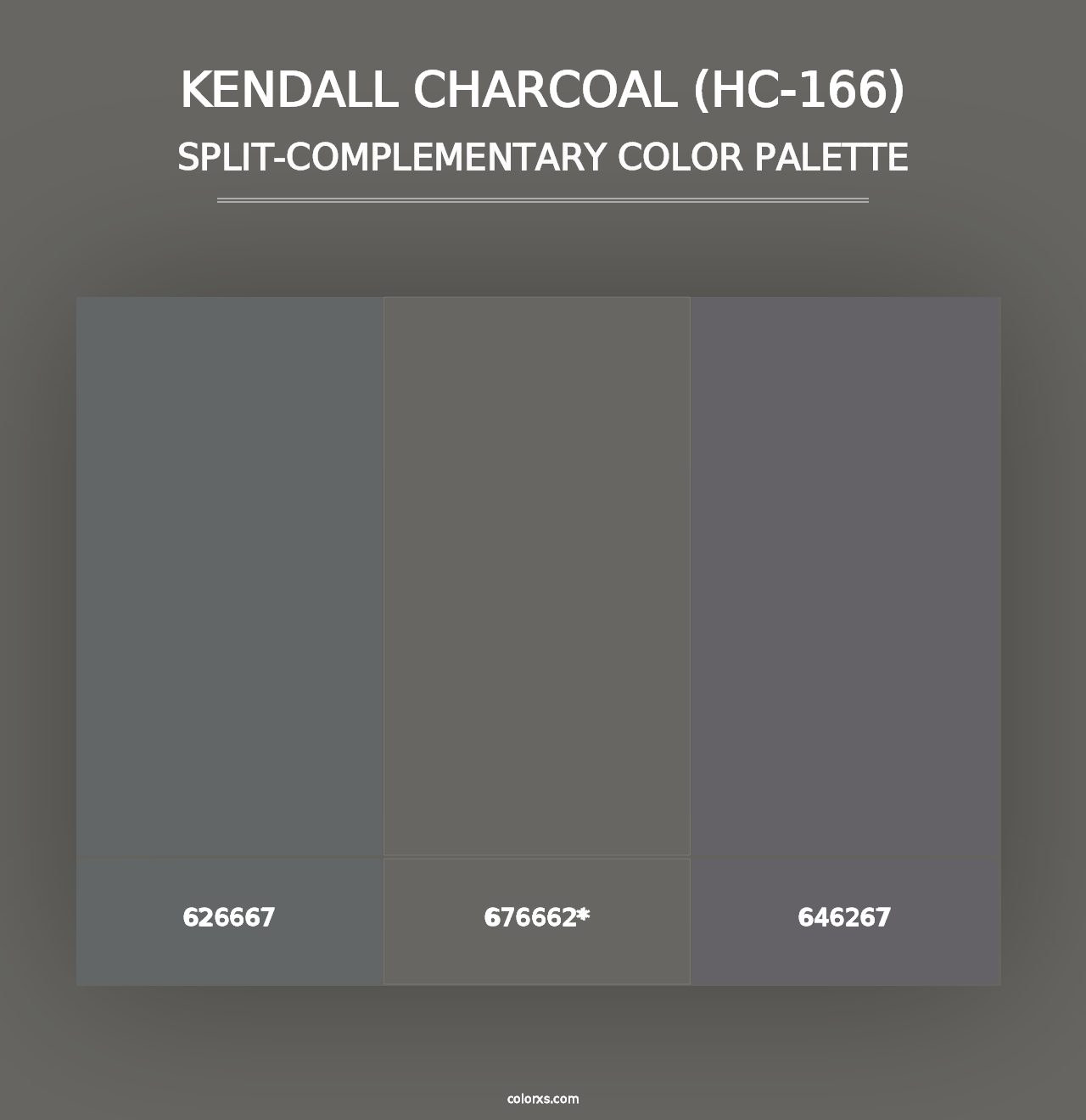 Kendall Charcoal (HC-166) - Split-Complementary Color Palette