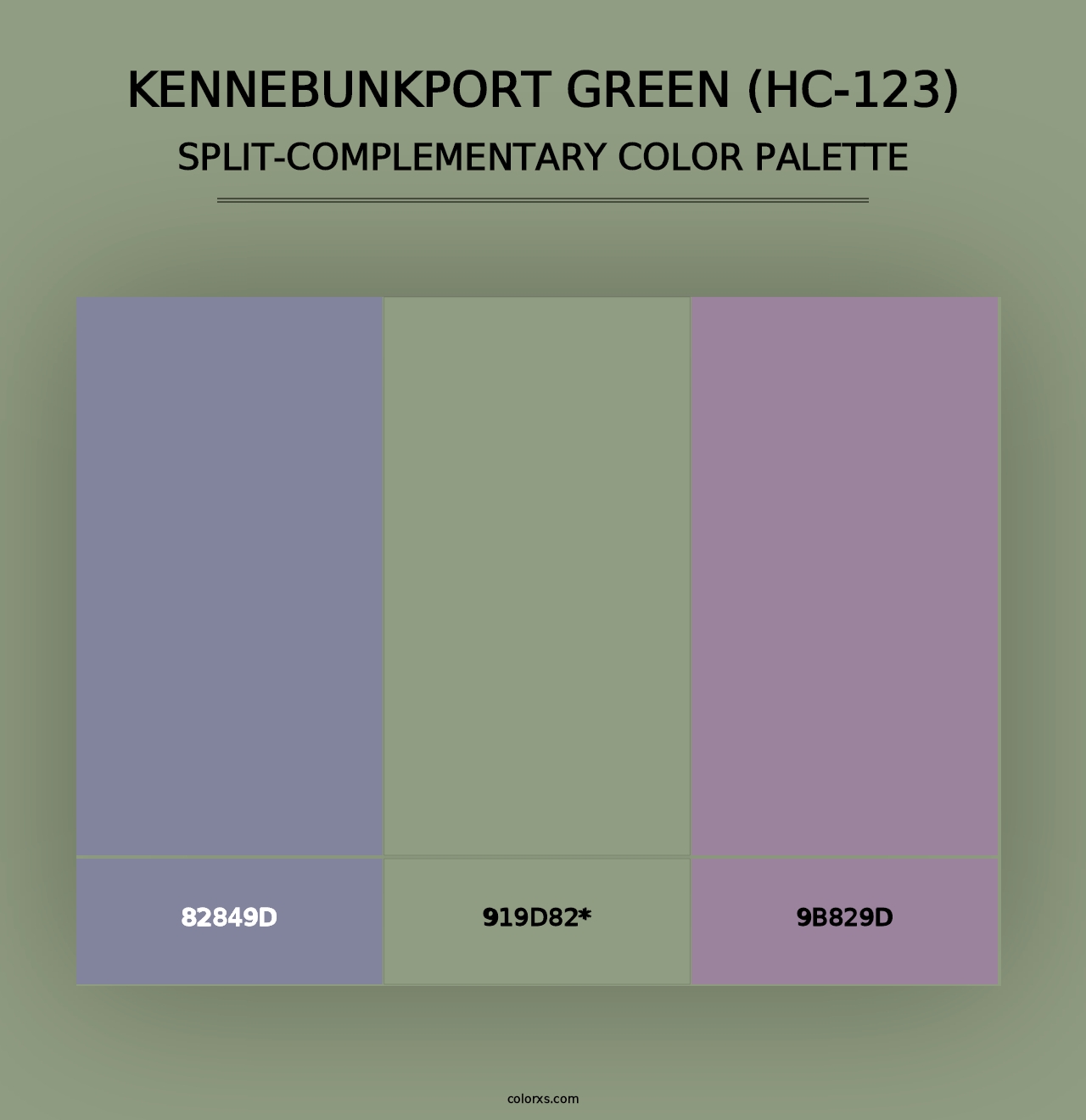 Kennebunkport Green (HC-123) - Split-Complementary Color Palette