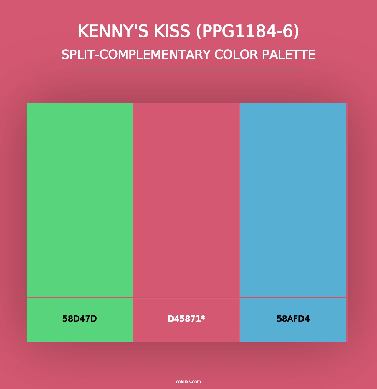 Kenny's Kiss (PPG1184-6) - Split-Complementary Color Palette