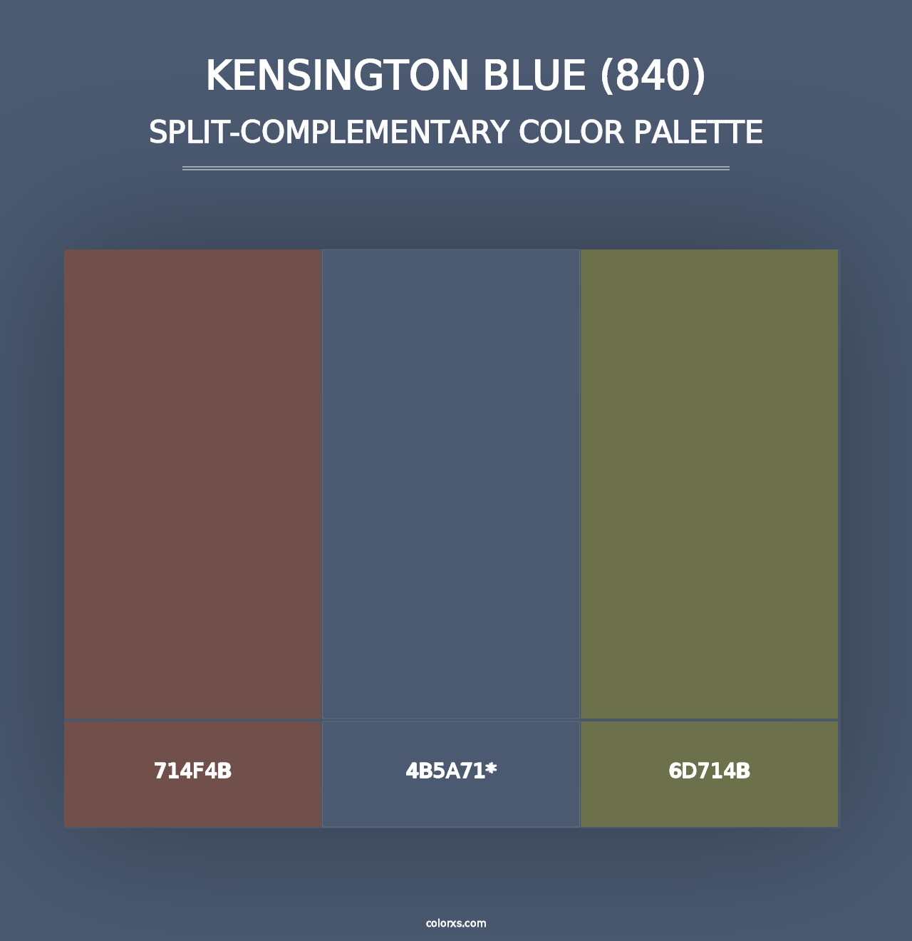 Kensington Blue (840) - Split-Complementary Color Palette