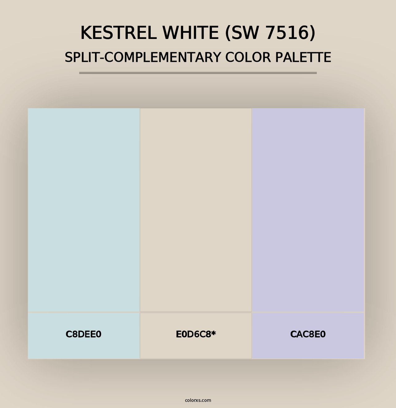 Kestrel White (SW 7516) - Split-Complementary Color Palette