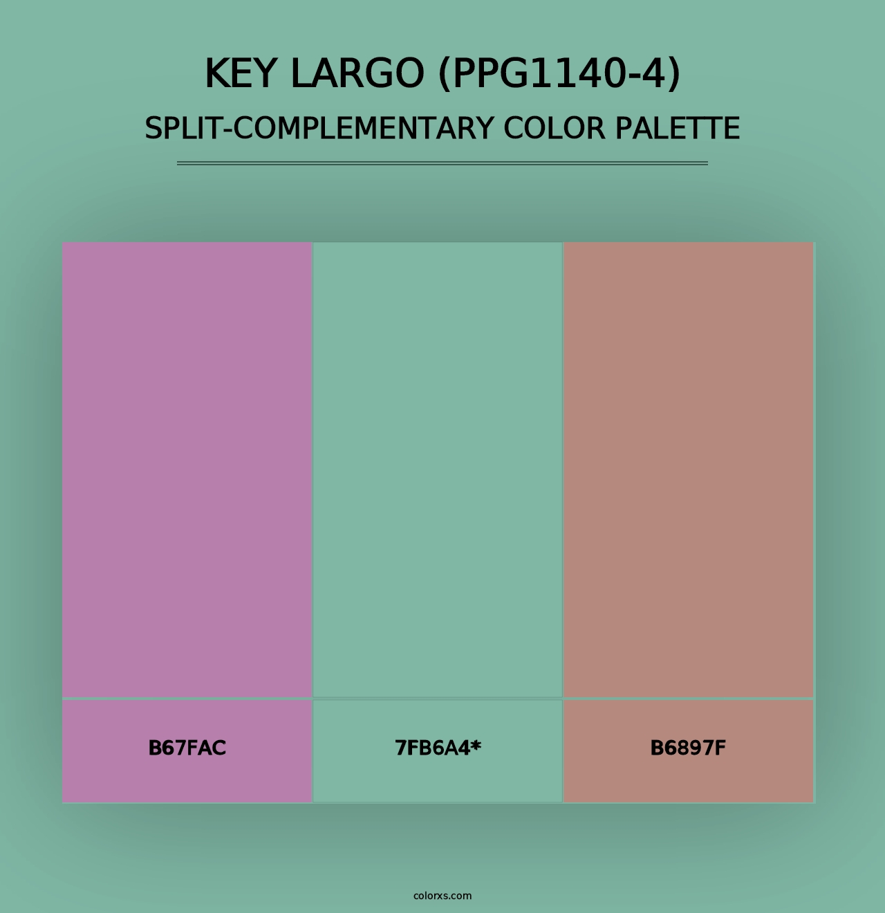 Key Largo (PPG1140-4) - Split-Complementary Color Palette