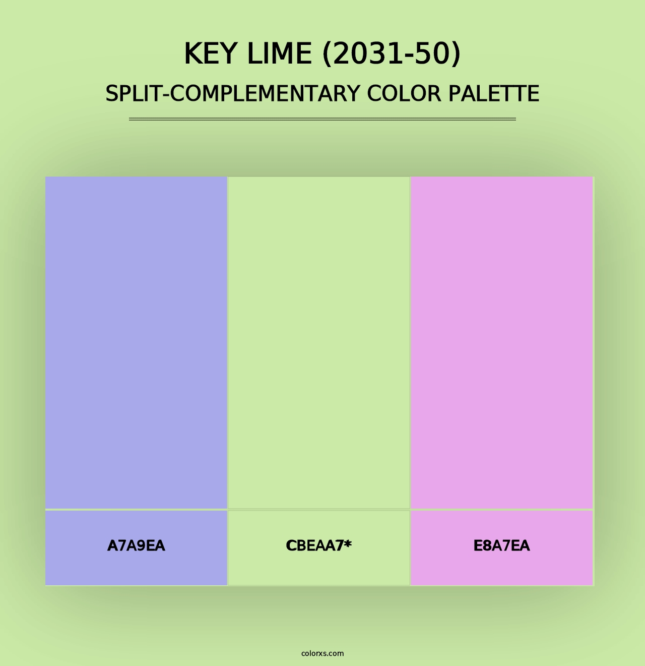 Key Lime (2031-50) - Split-Complementary Color Palette