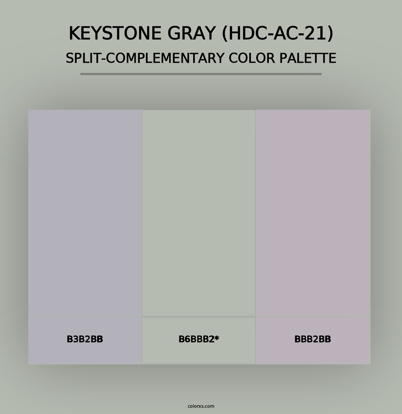 Keystone Gray (HDC-AC-21) - Split-Complementary Color Palette