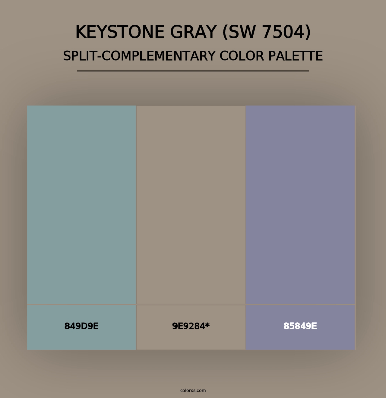 Keystone Gray (SW 7504) - Split-Complementary Color Palette