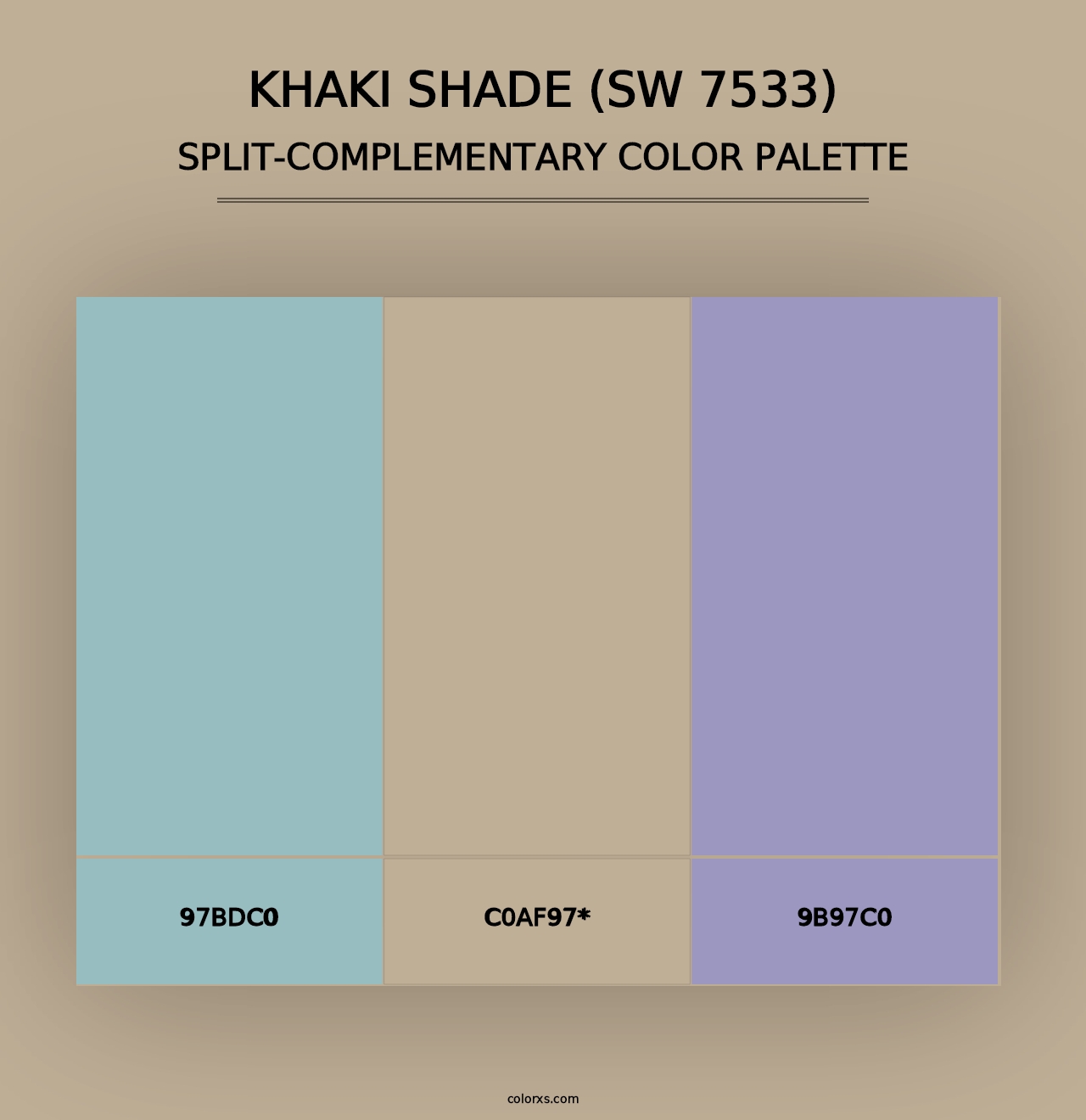 Khaki Shade (SW 7533) - Split-Complementary Color Palette