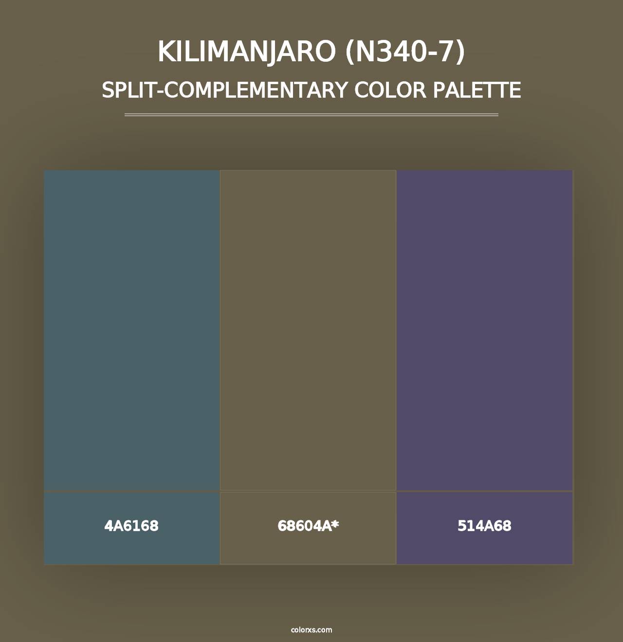 Kilimanjaro (N340-7) - Split-Complementary Color Palette