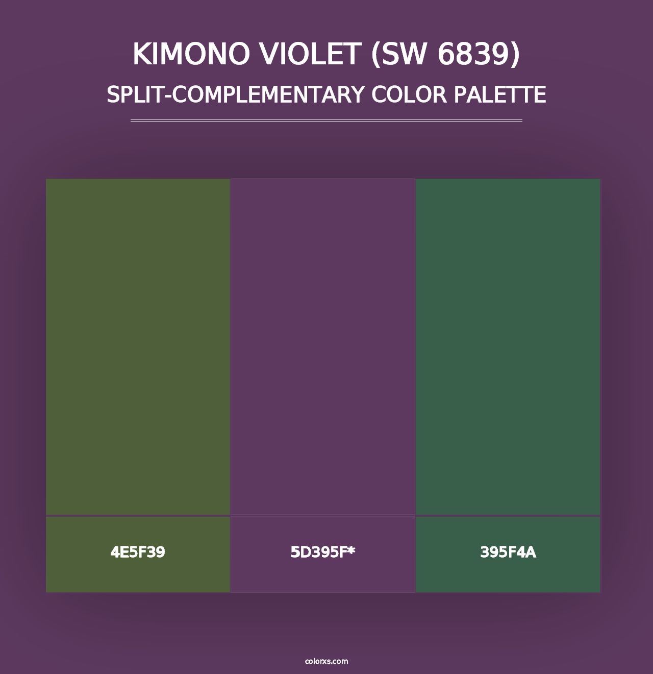 Kimono Violet (SW 6839) - Split-Complementary Color Palette