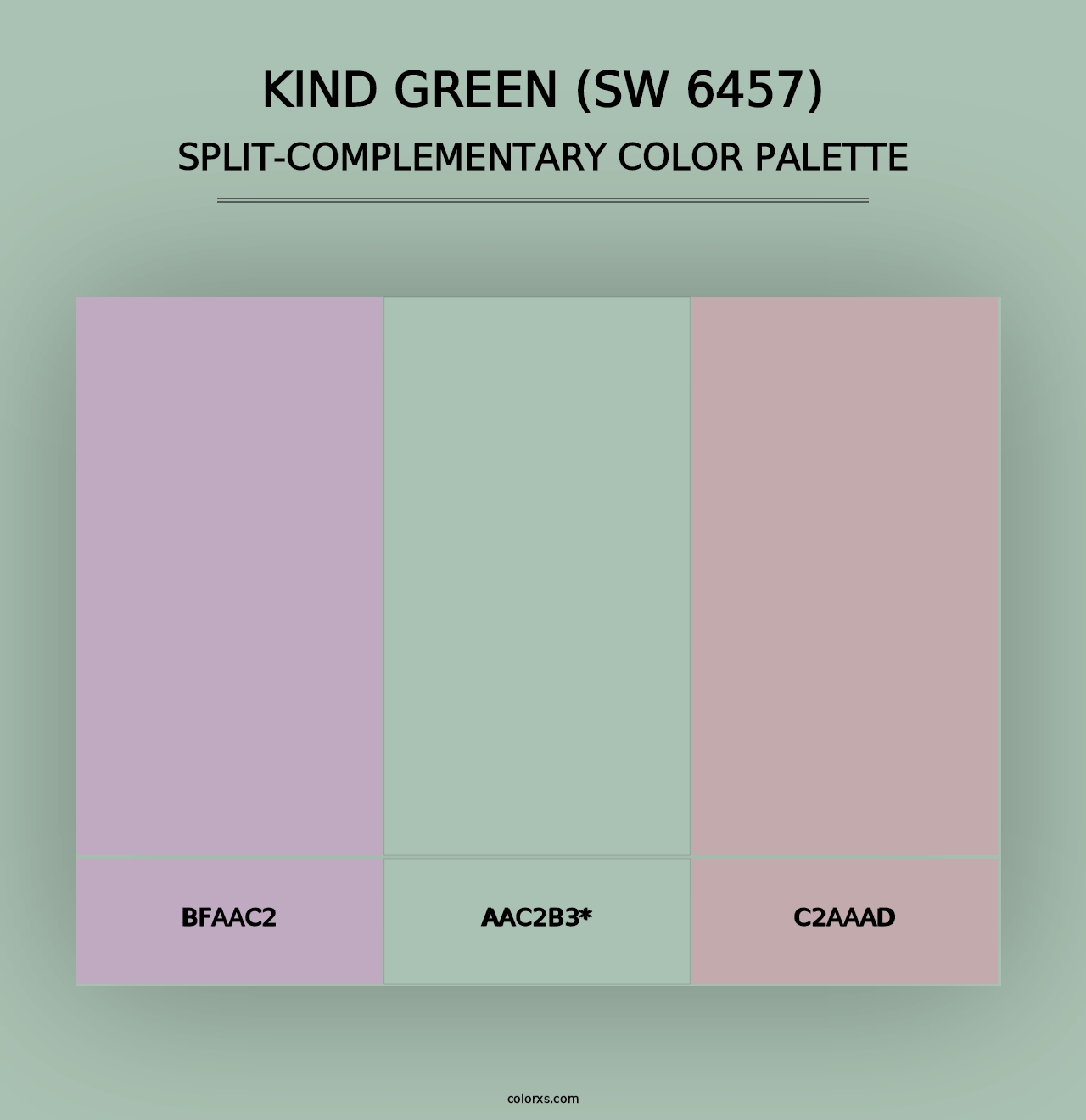 Kind Green (SW 6457) - Split-Complementary Color Palette