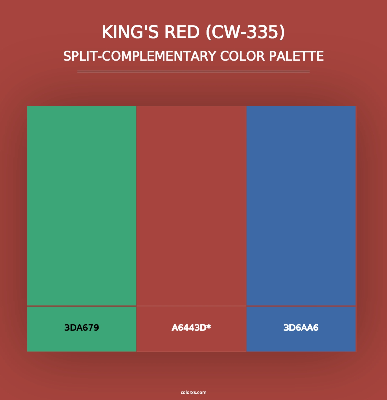 King's Red (CW-335) - Split-Complementary Color Palette