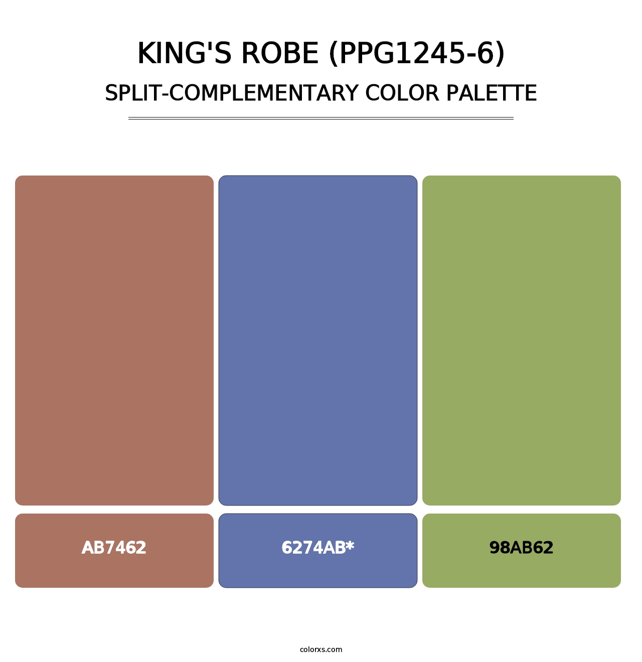 King's Robe (PPG1245-6) - Split-Complementary Color Palette