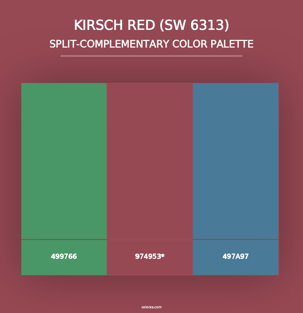 Kirsch Red (SW 6313) - Split-Complementary Color Palette