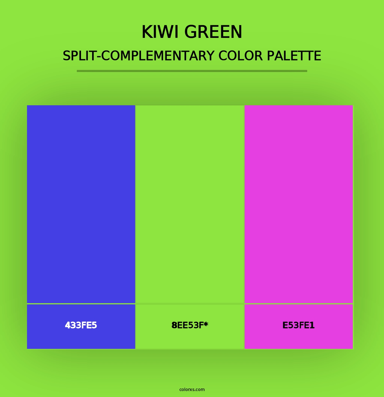 Kiwi Green - Split-Complementary Color Palette