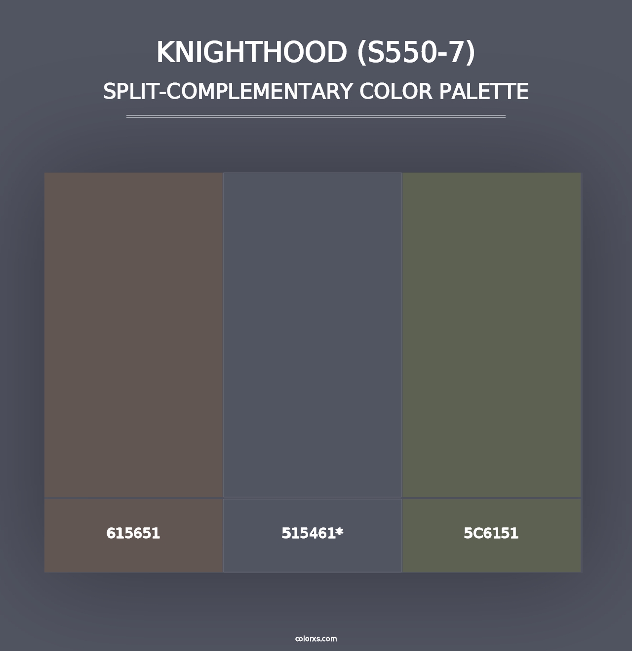 Knighthood (S550-7) - Split-Complementary Color Palette