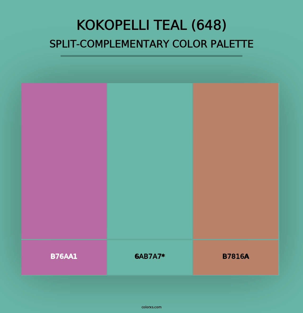 Kokopelli Teal (648) - Split-Complementary Color Palette