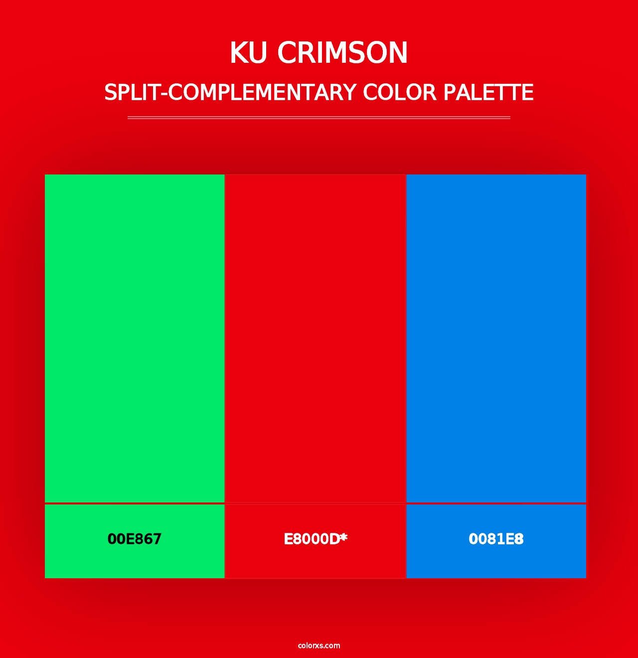 KU Crimson - Split-Complementary Color Palette