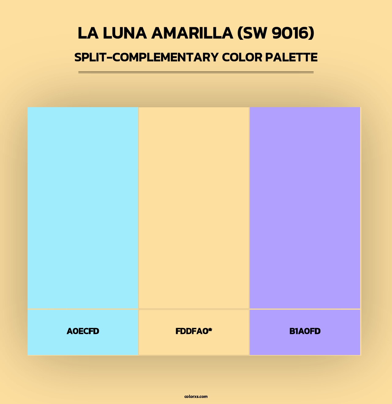 La Luna Amarilla (SW 9016) - Split-Complementary Color Palette