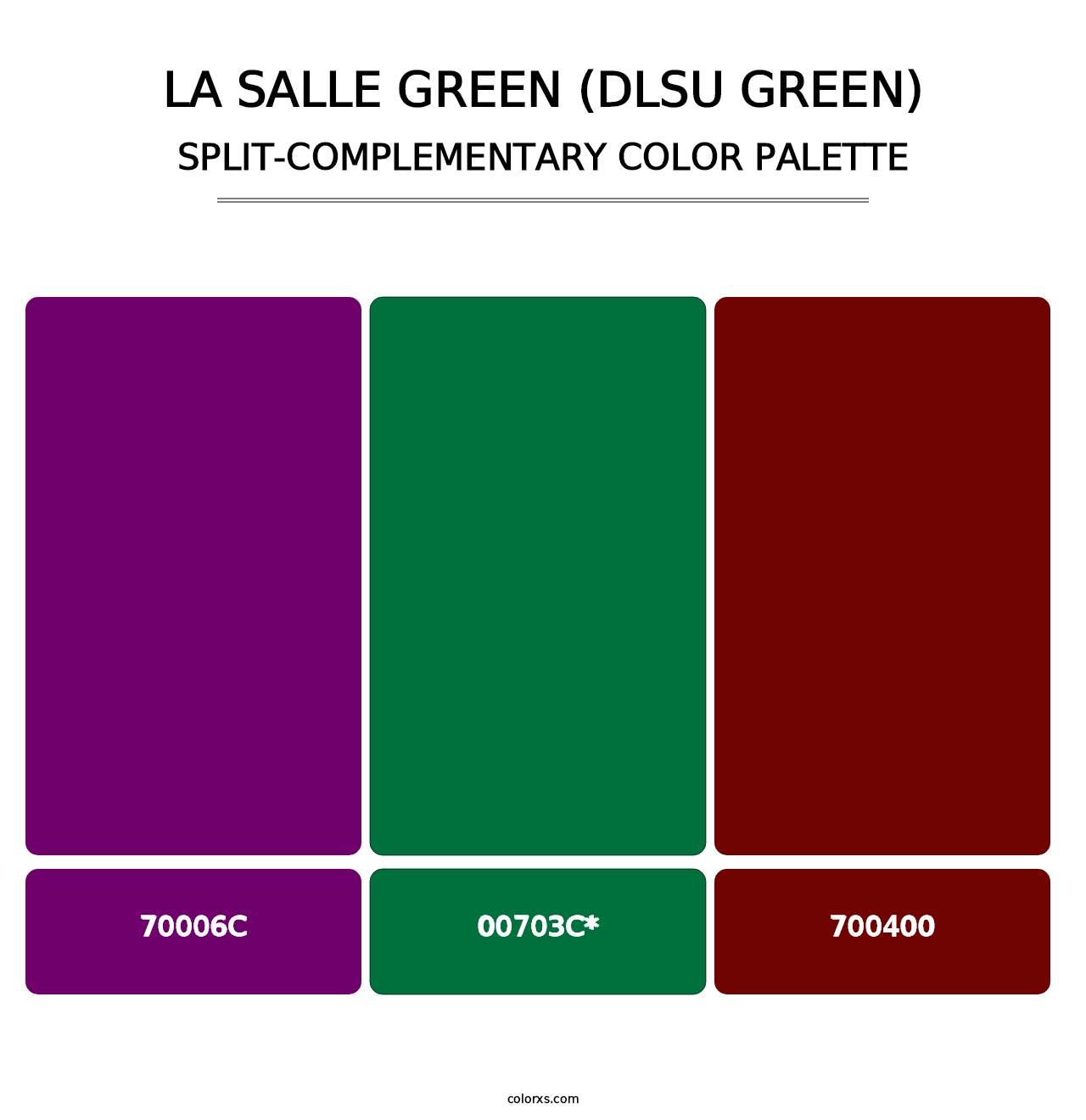 La Salle Green (DLSU Green) - Split-Complementary Color Palette