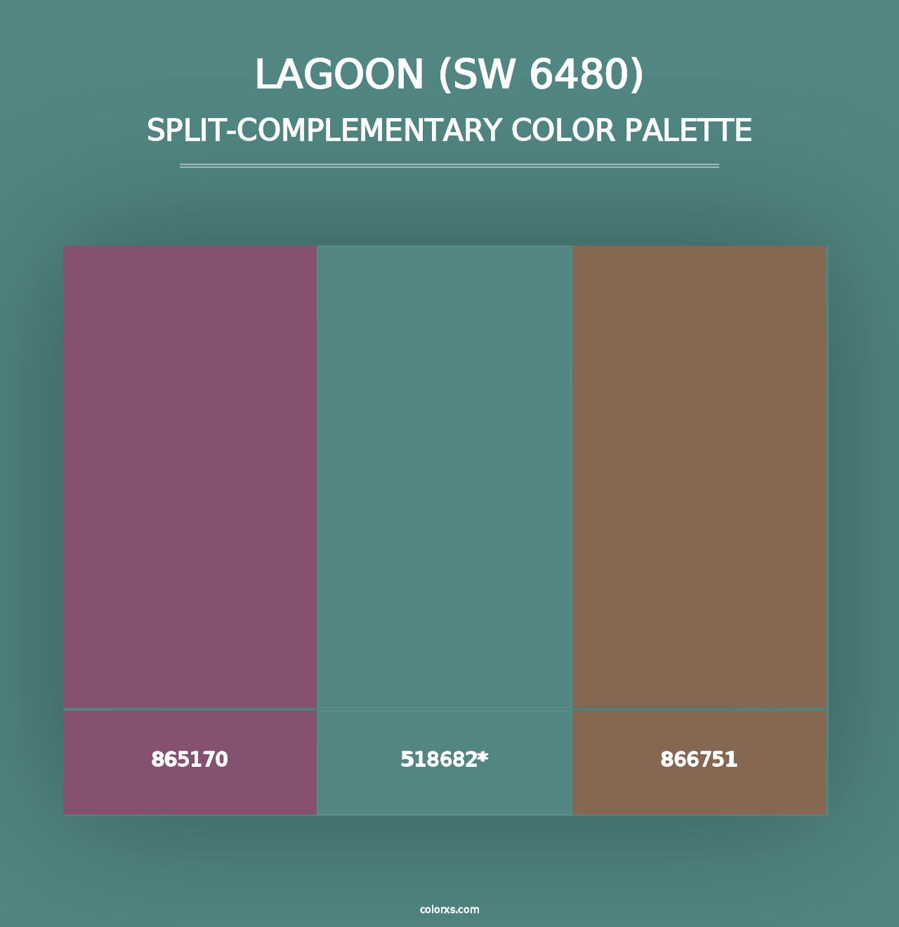 Lagoon (SW 6480) - Split-Complementary Color Palette