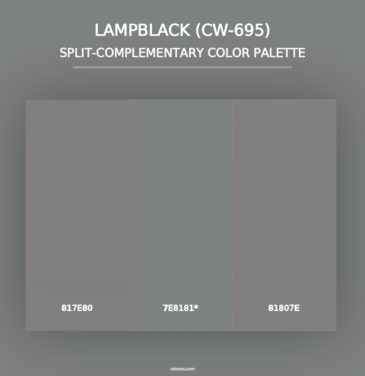 Lampblack (CW-695) - Split-Complementary Color Palette