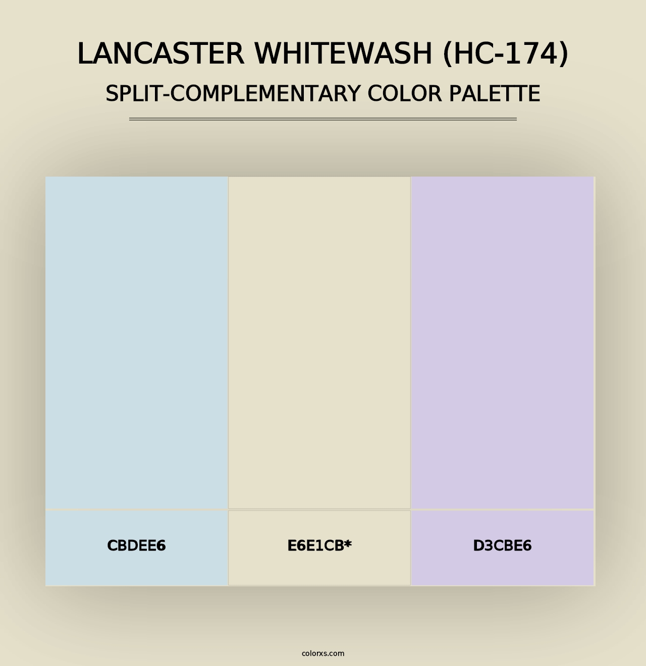 Lancaster Whitewash (HC-174) - Split-Complementary Color Palette