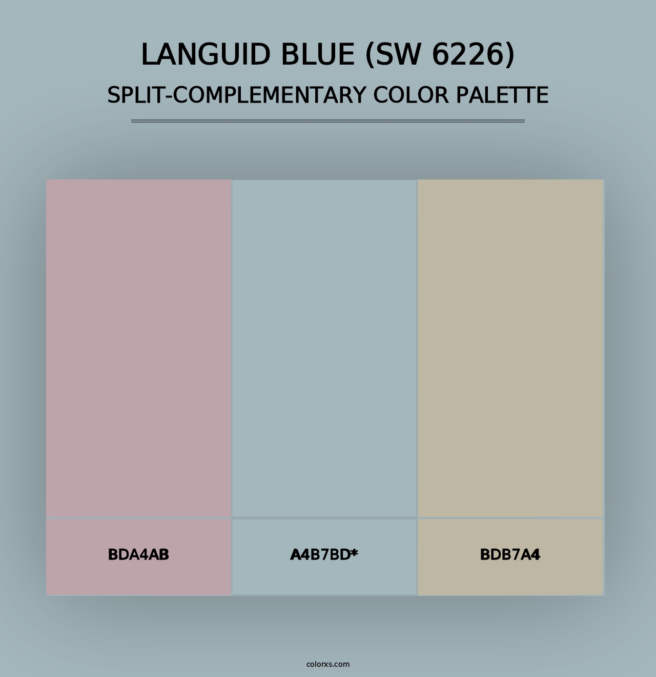 Languid Blue (SW 6226) - Split-Complementary Color Palette