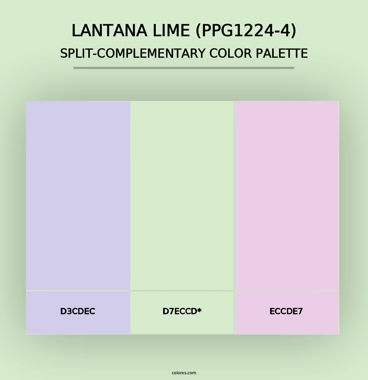 Lantana Lime (PPG1224-4) - Split-Complementary Color Palette