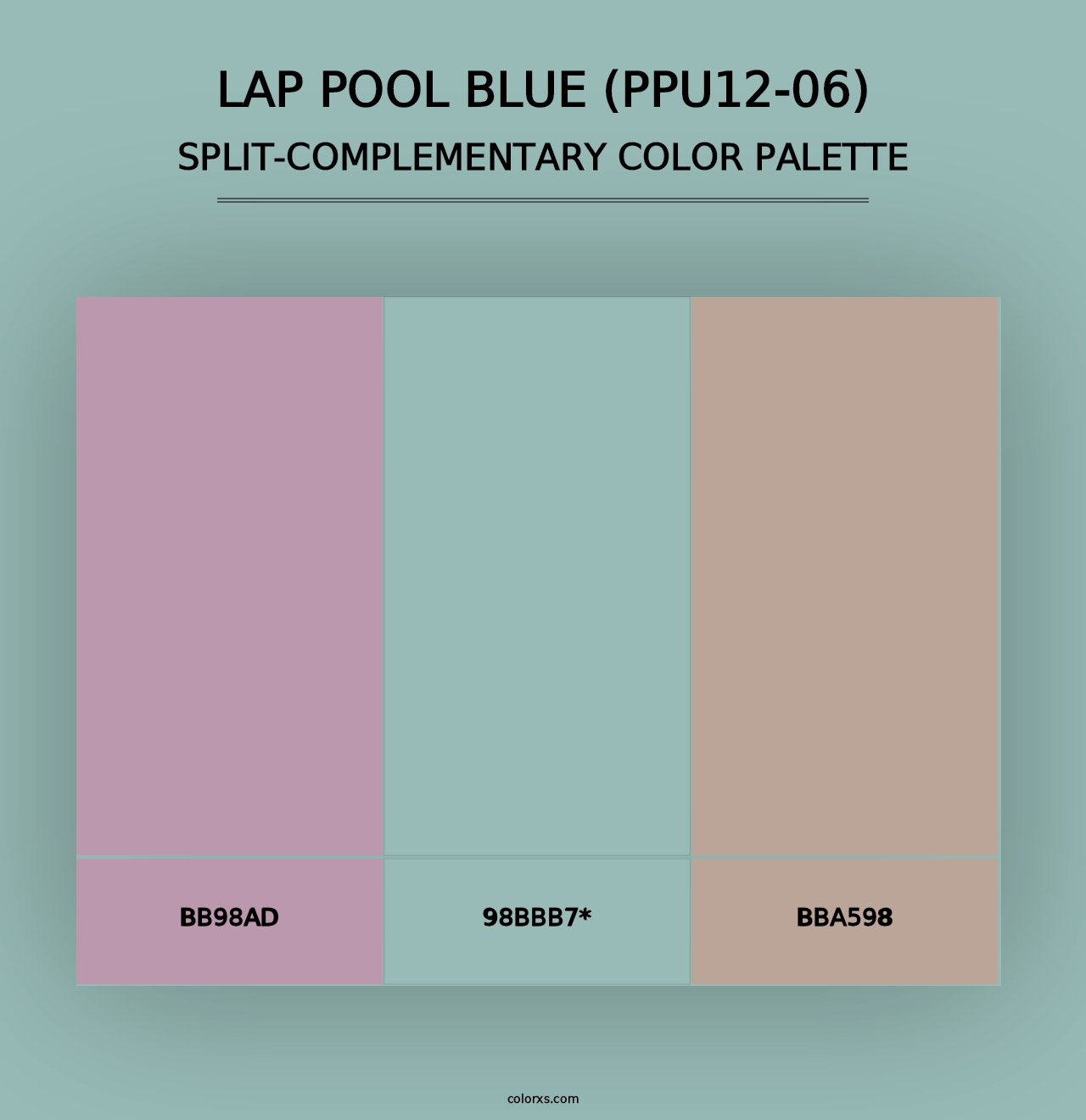 Lap Pool Blue (PPU12-06) - Split-Complementary Color Palette