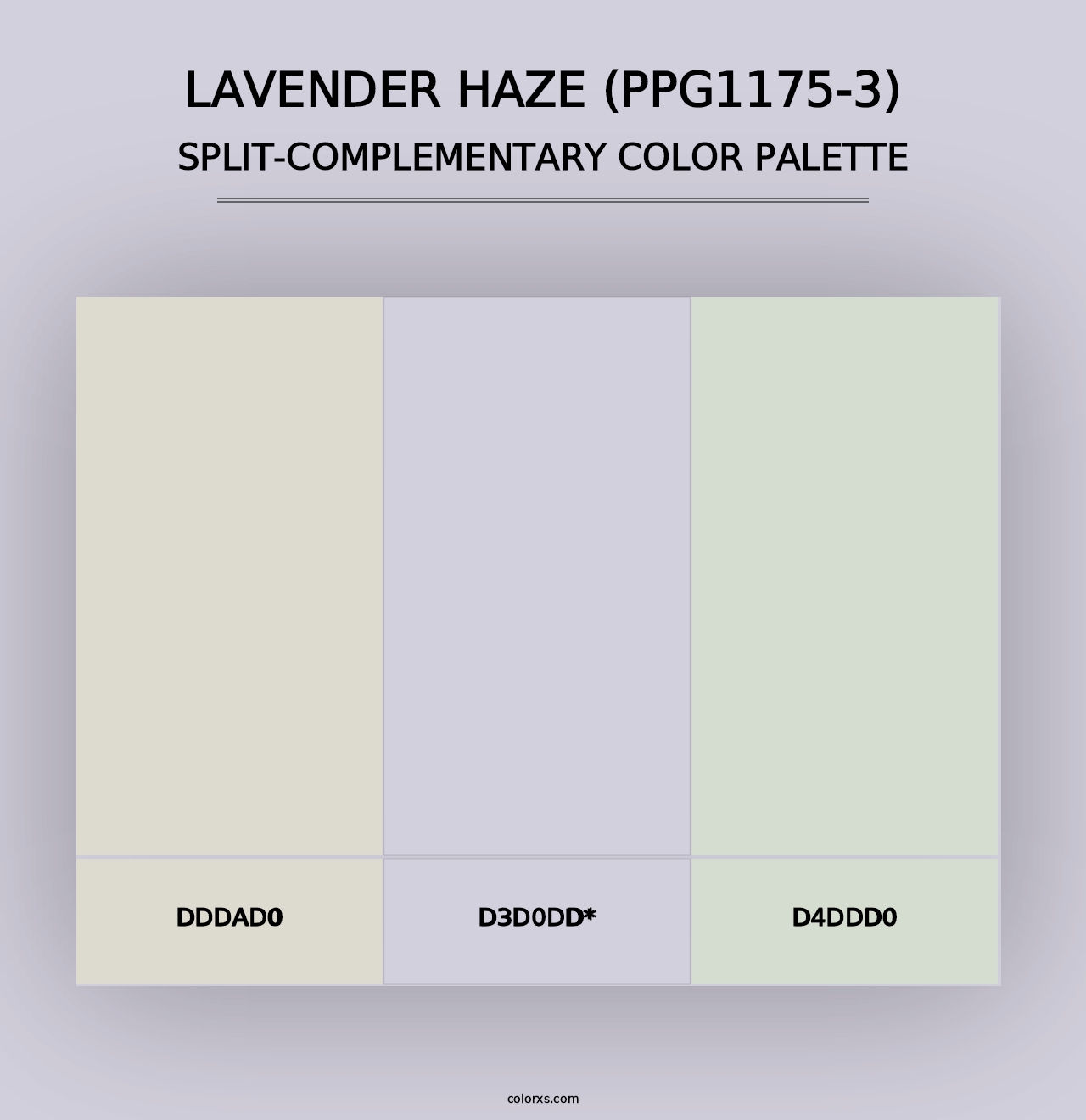 Lavender Haze (PPG1175-3) - Split-Complementary Color Palette