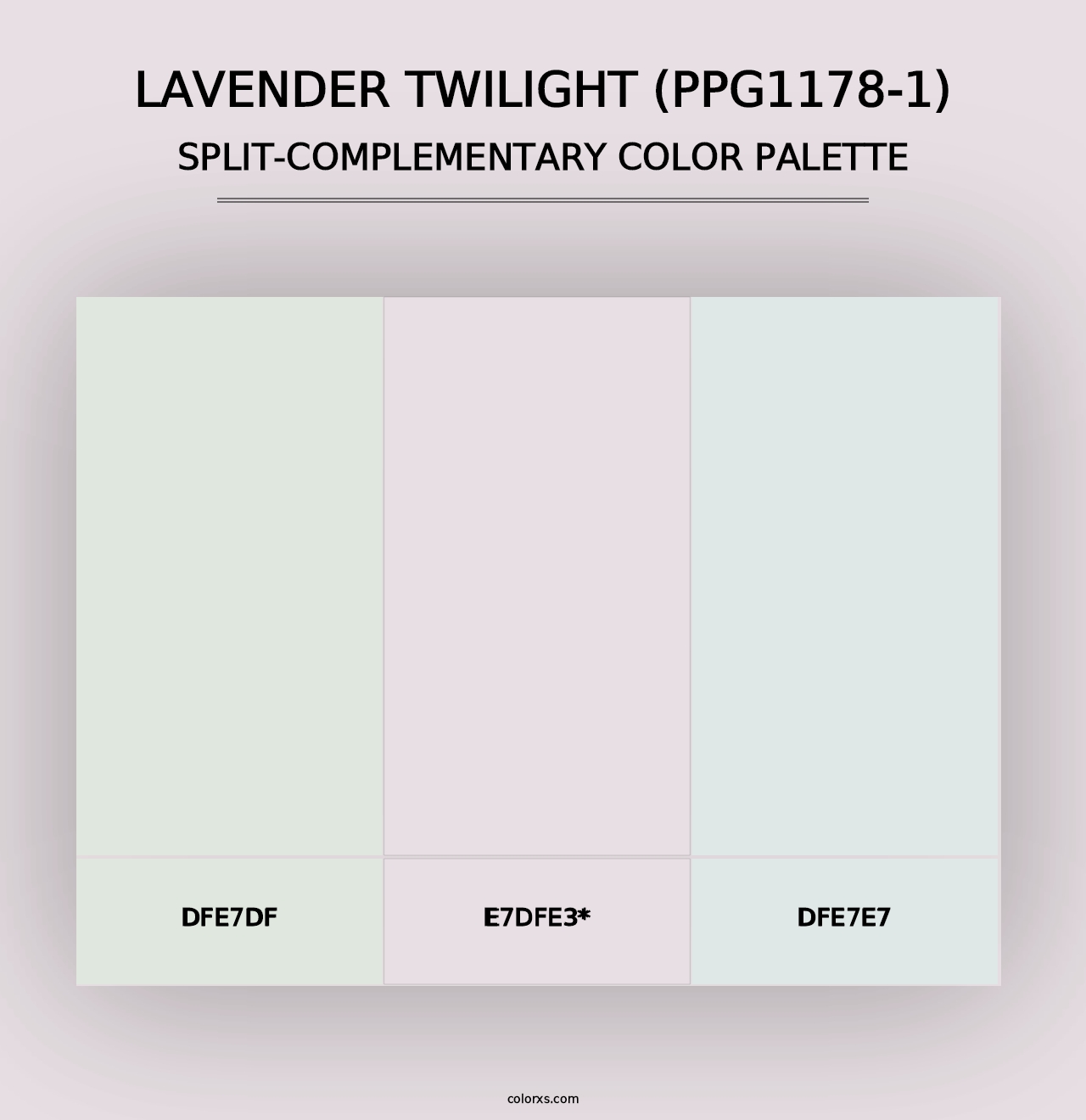 Lavender Twilight (PPG1178-1) - Split-Complementary Color Palette