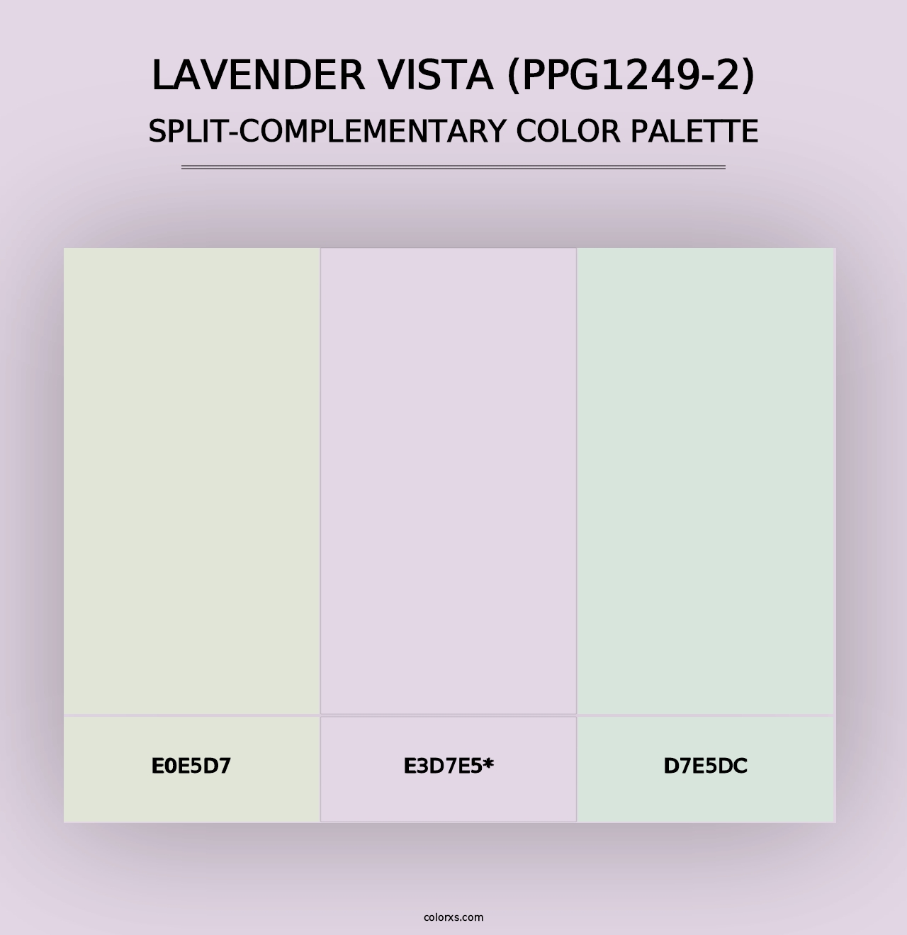 Lavender Vista (PPG1249-2) - Split-Complementary Color Palette