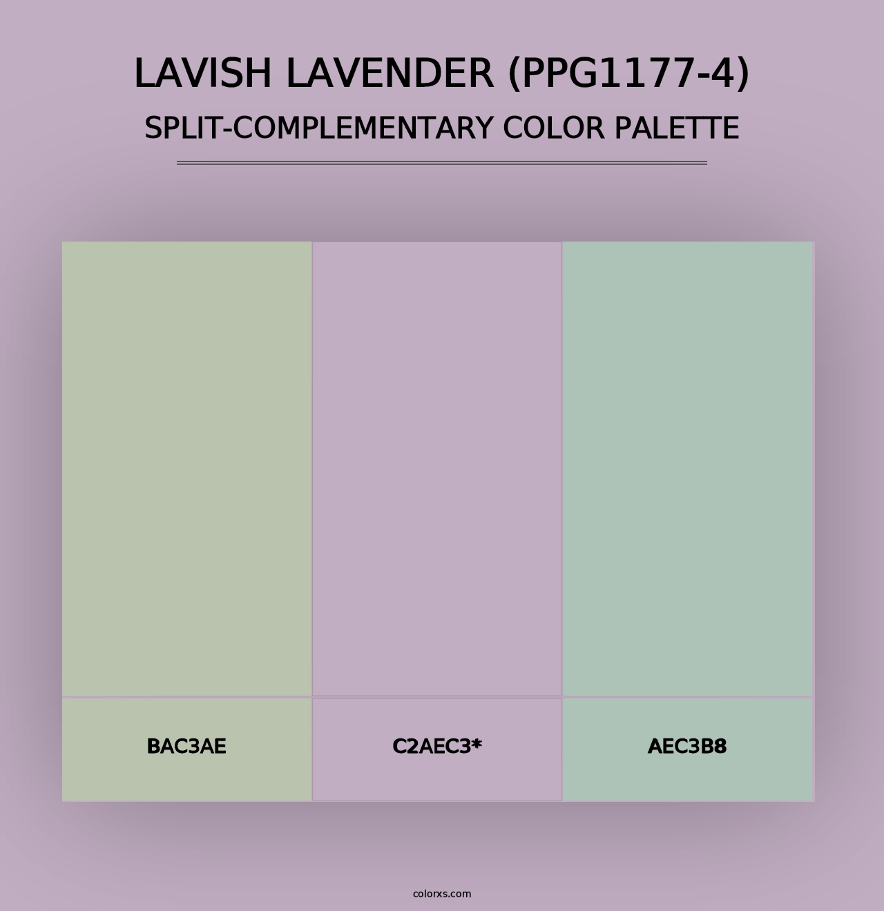 Lavish Lavender (PPG1177-4) - Split-Complementary Color Palette