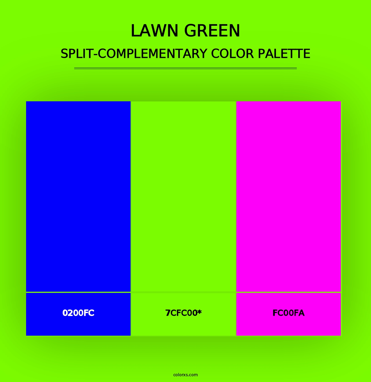 Lawn Green - Split-Complementary Color Palette