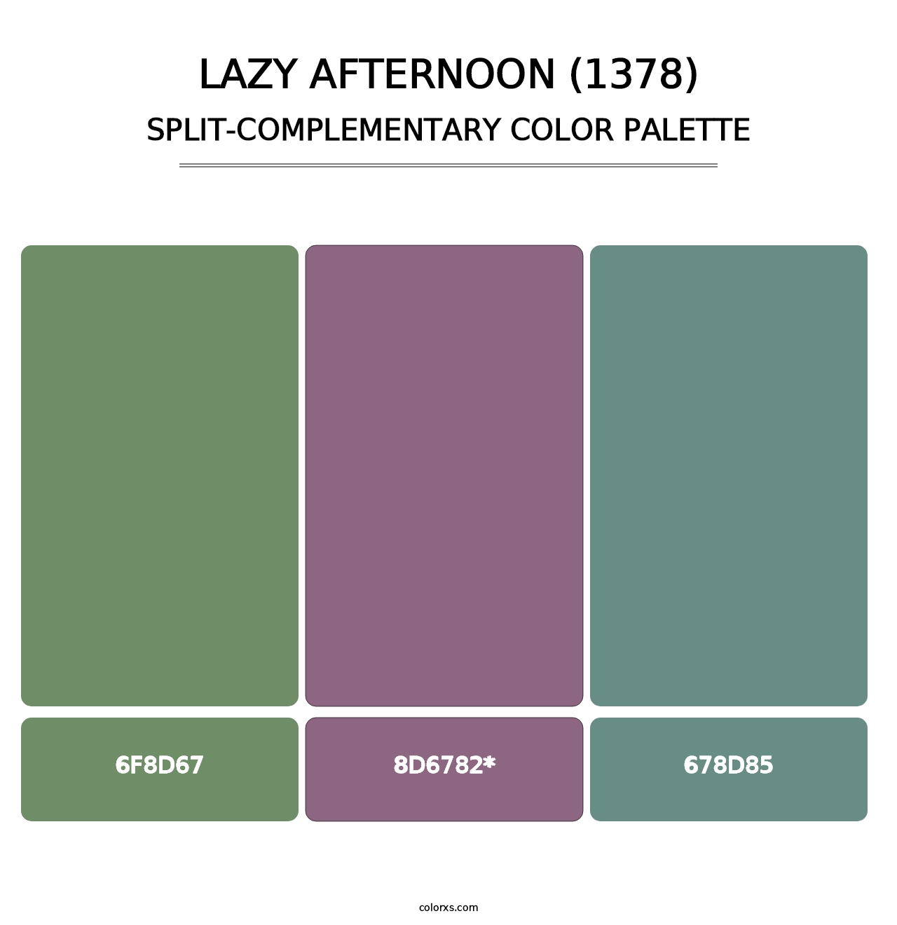 Lazy Afternoon (1378) - Split-Complementary Color Palette