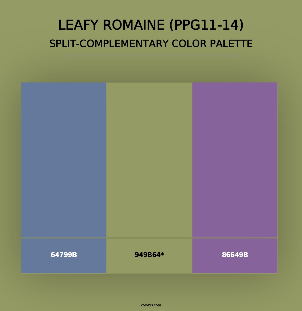 Leafy Romaine (PPG11-14) - Split-Complementary Color Palette