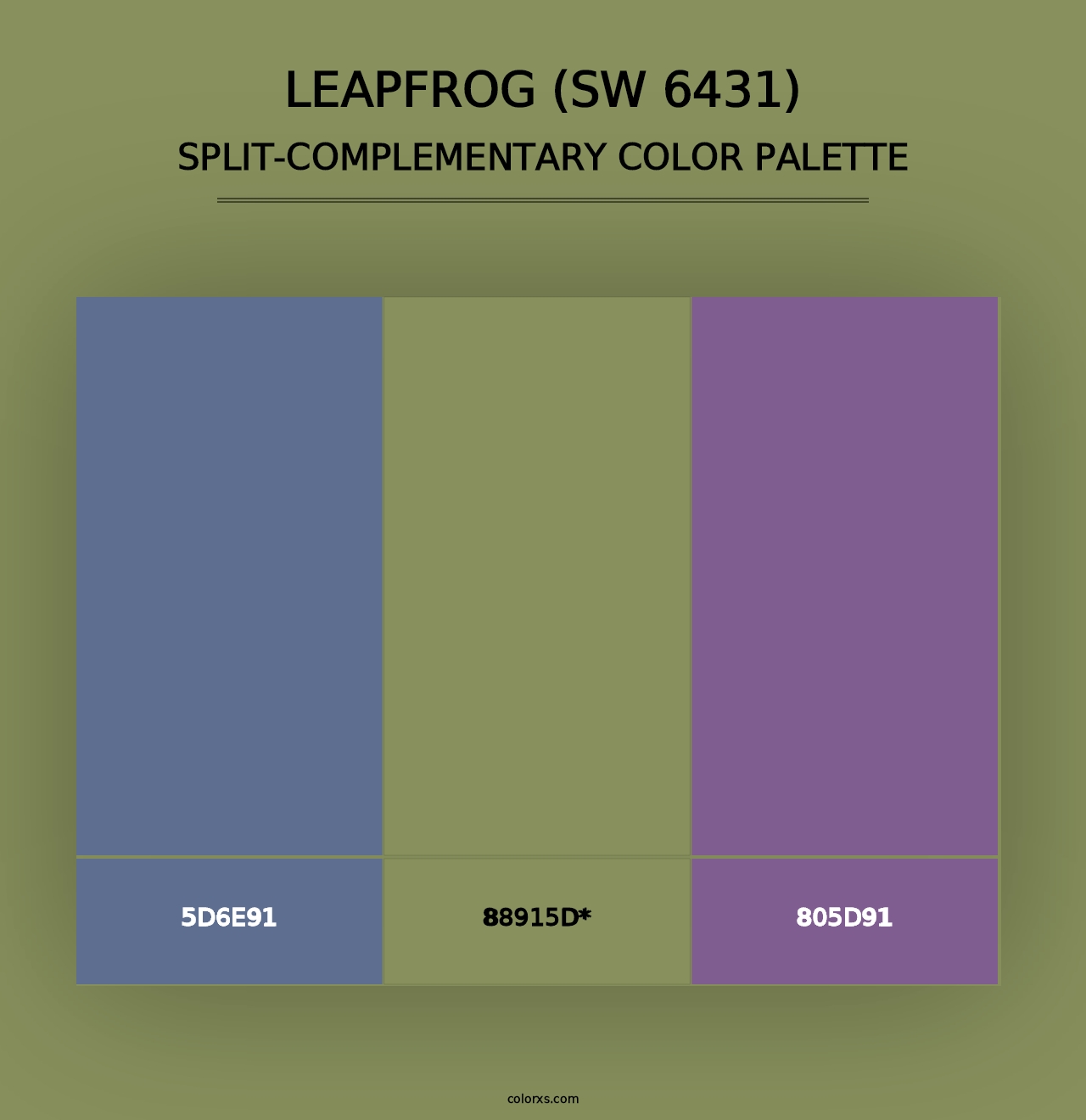 Leapfrog (SW 6431) - Split-Complementary Color Palette