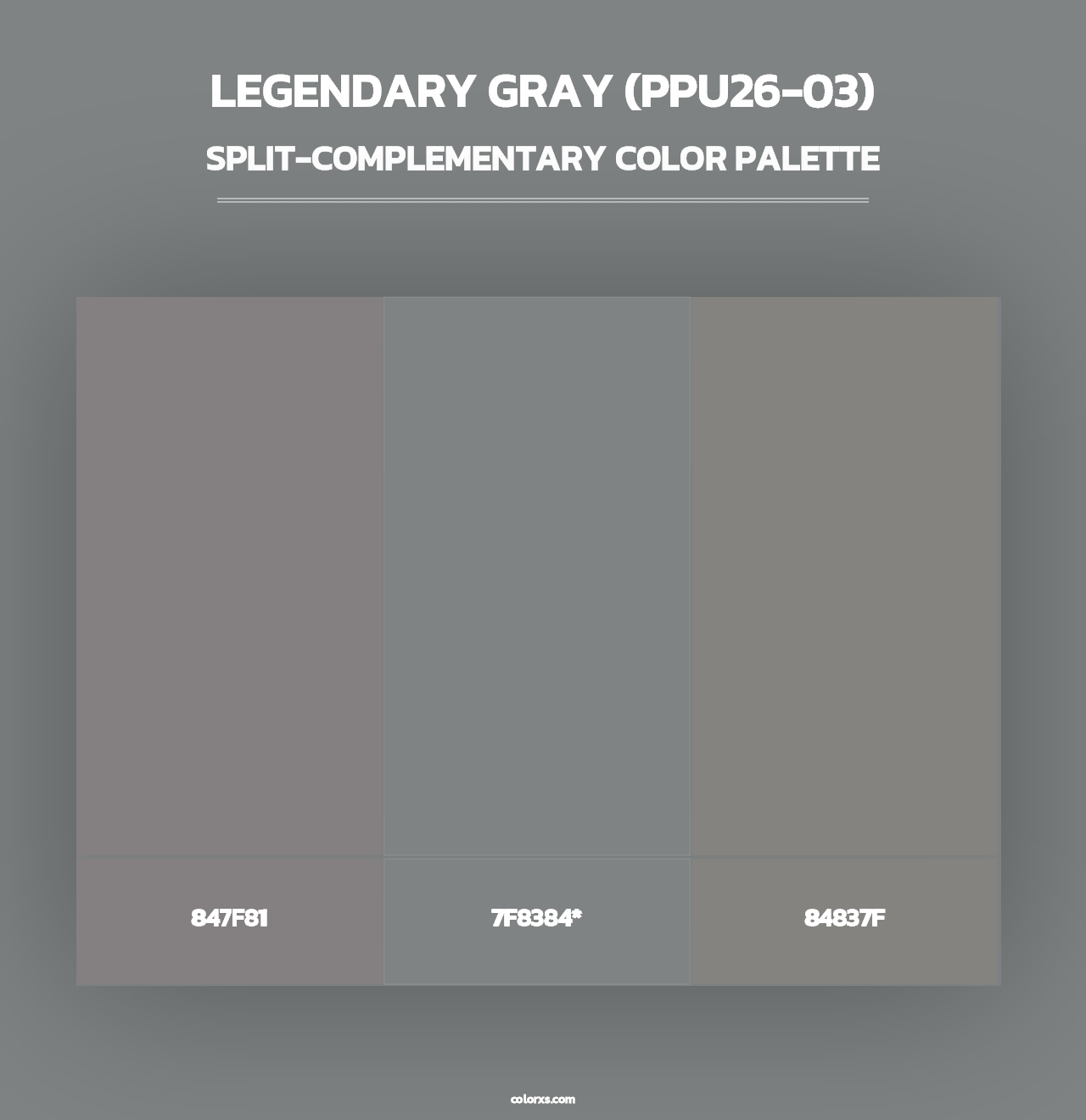 Legendary Gray (PPU26-03) - Split-Complementary Color Palette